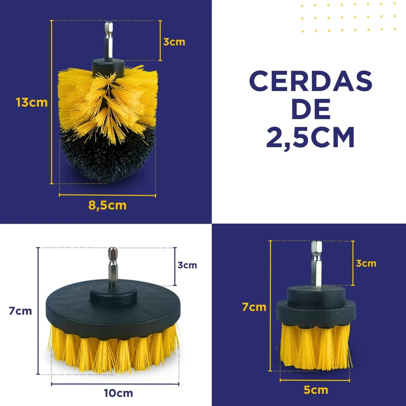 Kit 3 Escovas De Limpeza Para Parafusadeira Furadeira - Nybc