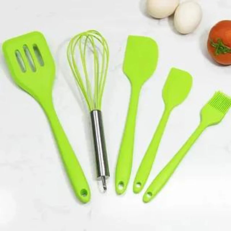 Kit de 5 Utensílios de Cozinha - Cores Sortidas - Design Resistente e Moderno