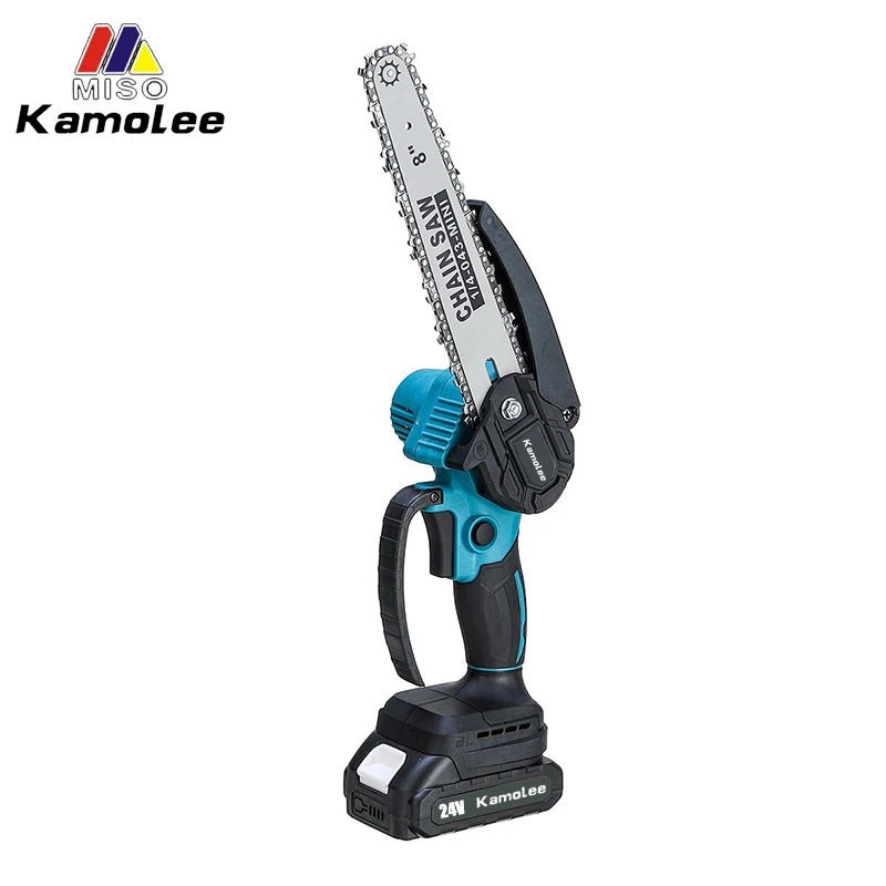 Kamolee Mini Motosserra Elétrica Brushless 8" - Poda Precisa e Corte de Madeira com Compatibilidade para Bateria Makita 18V