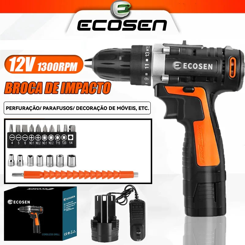 12V Cordless Electric Drill Driver Power Tool Furadeira Parafusadeira