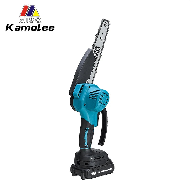 Kamolee Mini Motosserra Elétrica Brushless 8" - Poda Precisa e Corte de Madeira com Compatibilidade para Bateria Makita 18V