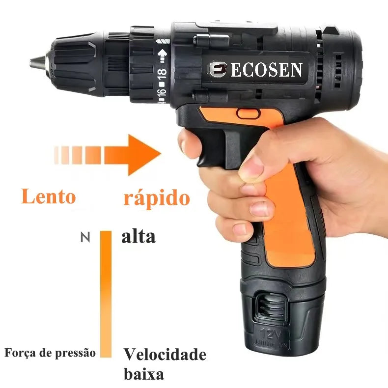 12V Cordless Electric Drill Driver Power Tool Furadeira Parafusadeira